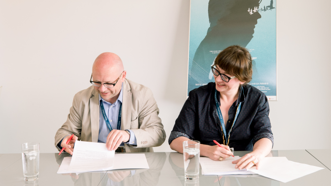 Director the Lithuanian Film Centre R. Kvietkauskas and Polish Film Institute director M. Sroka signed agreement on cooperation