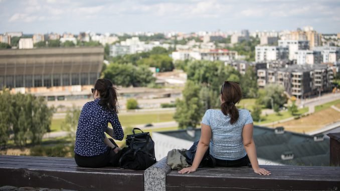 Tourists in Vilnius