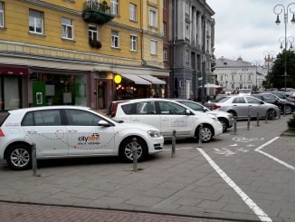 CityBee car on Vokiečių Str, Vilnius