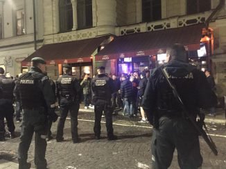 The English football fans under watch in Vilnius