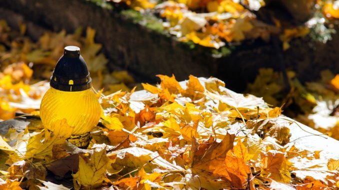 A graveyard in autumn