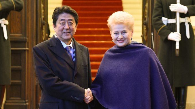 Shinzo Abe and Dalia Grybauskaitė