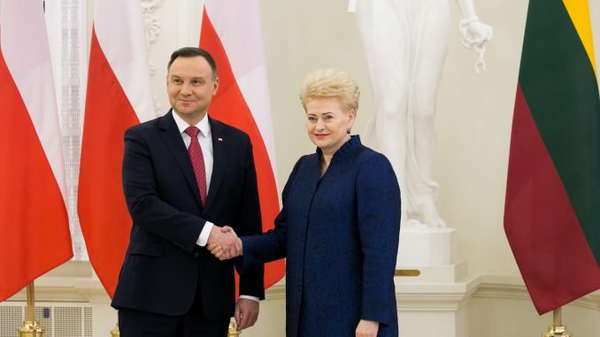 Andrzej Duda and Dalia Grybauskaitė 