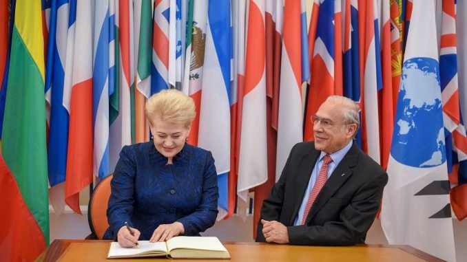 Dalia Grybauskaitė meeting with OECD Secretary General Angel Gurria