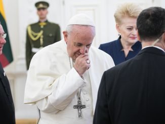 Pope Francis at the Presidential palace in Vilnius