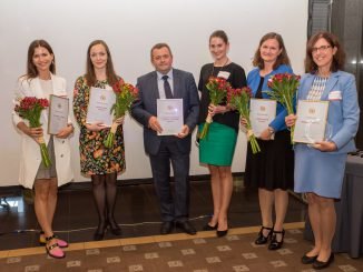 Left to right Julija Giedrimė (Švyturys-Utenos Alus), Rita Čepinskienė (Nasdaq), Tadeusz Podvorski and Jevgenija Krikščiūnė (BTA Baltic Insurance Company), Natalija Piparienė (Sanofi-Aventis Lietuva), Ingrida Žumbakienė (Mondelez Lietuva Production)