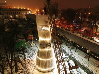 Railway station Christmas tree