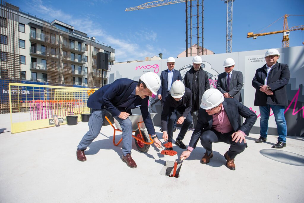 A traditional capsule burying event on new Moxy in Kaunas